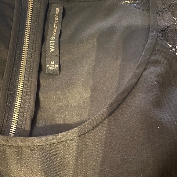 Little Black Dress M Lace Cut Out Tank Midi Moto Zipper Back LBD Mini Party S M - Picture 3 of 11